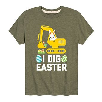 Boys 8-20 I Dig Easter Excavator Graphic Tee