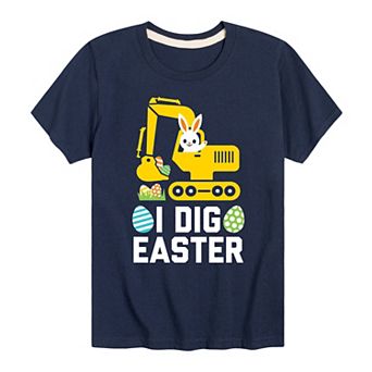 Boys 8-20 I Dig Easter Excavator Graphic Tee