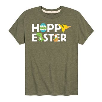 Boys 8-20 Happy Easter Dinosaur Graphic Tee