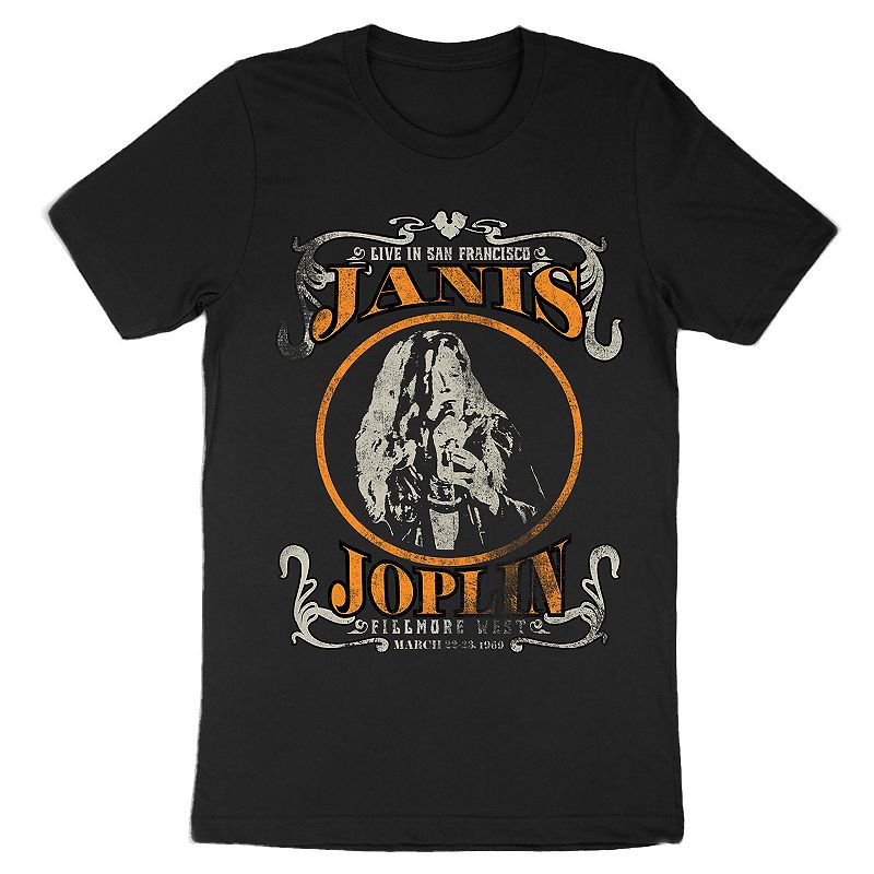 Mens Janis Joplin Live Tee, Size: Small, Black