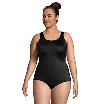Plus Size Lands' End Tugless UPF 50 Sporty One-Piece Swimsuit