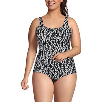 Plus Size Lands' End Tugless UPF 50 Sporty One-Piece Swimsuit