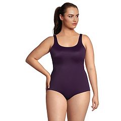 Women's Lands' End SlenderSuit Tummy Control Surplice One-Piece Swimsuit