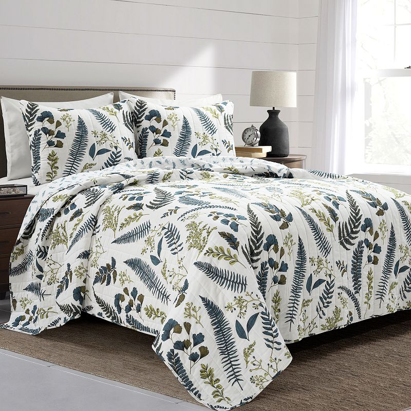 Lush Decor Devonia Allover Reversible Oversized Cotton Quilt Set with Shams