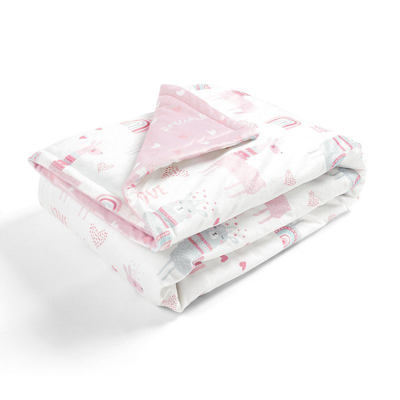 Lush Decor Llama Love Reversible Soft & Plush Oversized Soft Blanket, Pink