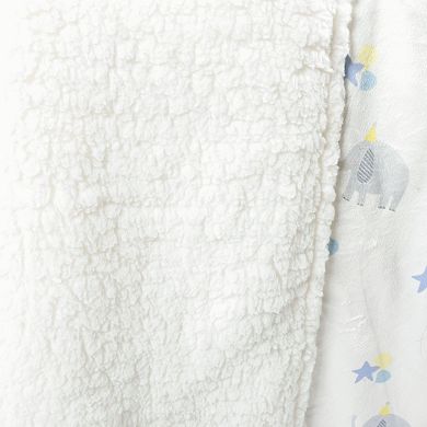 Lush Decor Elephant Balloon Soft Sherpa Blanket