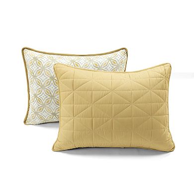 Lush Decor Mid Century Modern Geo Reversible Quilt Set with Shams