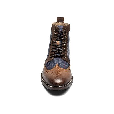 NIB Stacy Adams Finnegan Wingtip Lace Ankle Boots 8.5 Leather Brogue Blokecore 61BWBIBj09L._AC_SY300_QL30_.jpg main image 3