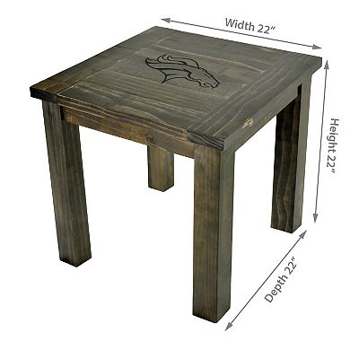 Denver Broncos Reclaimed Side Table