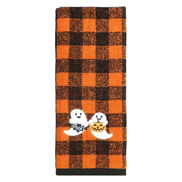 Plaid Kitchen Towels Orange & Black