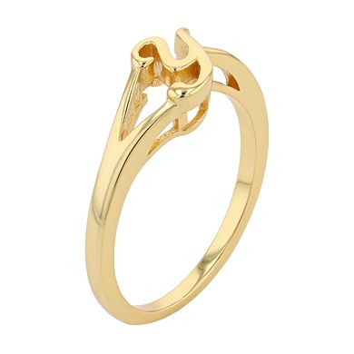Traditions Jewelry Company 18k Gold Over Sterling Silver Initial Ring