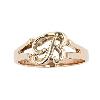 Traditions Jewelry Company 18k Gold Over Silver Script Initial Ring