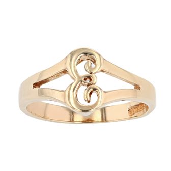 Traditions Jewelry Company 18k Gold Over Silver Script Initial Ring