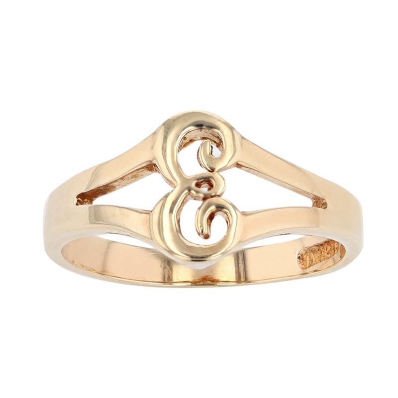 Traditions Jewelry Company 18k Gold Over Silver Script Initial Ring, Women's, Size: 7