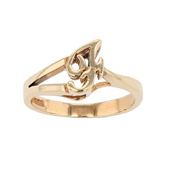 Traditions Jewelry Company 18k Gold Over Silver Script Initial Ring