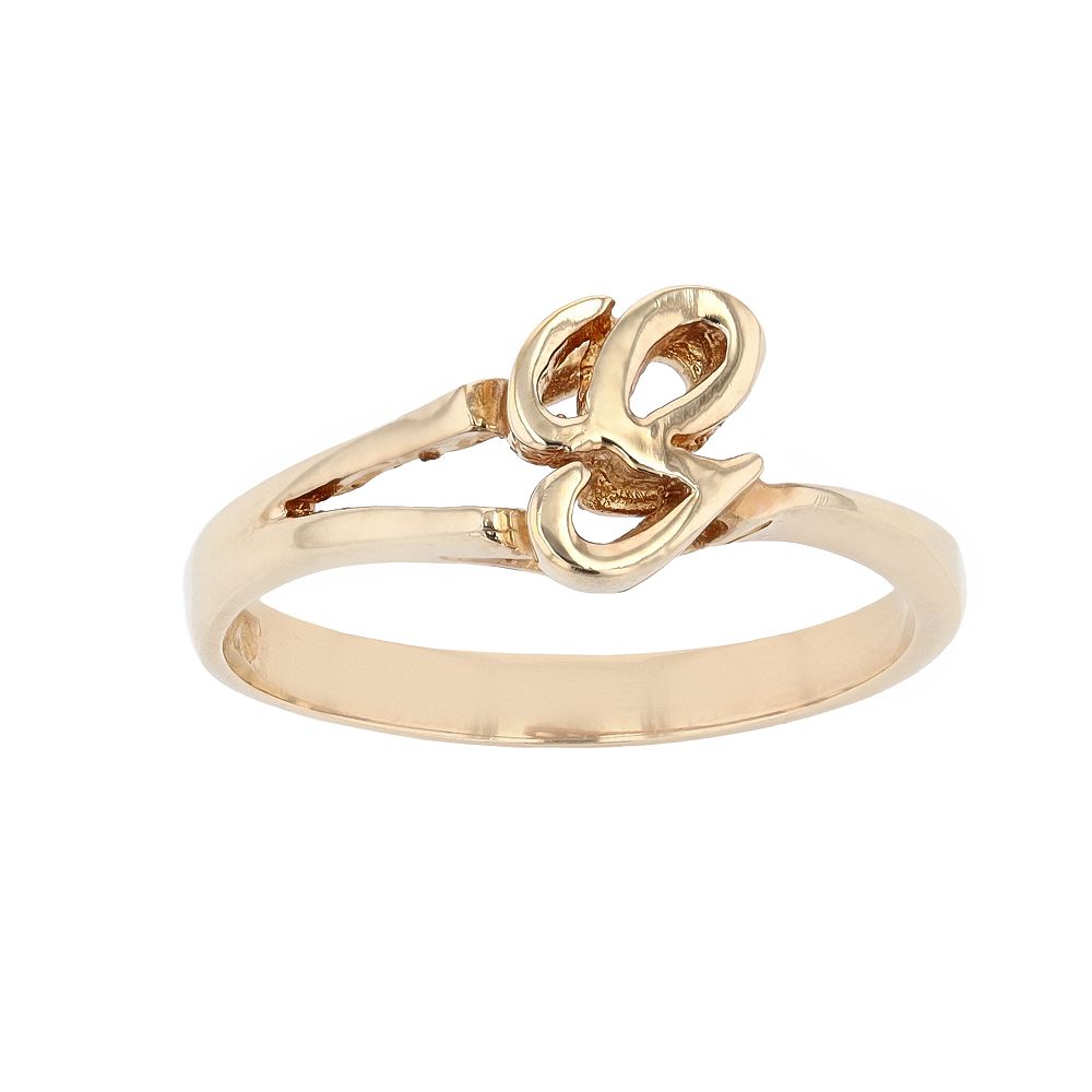 Traditions Jewelry Company 18k Gold Over Silver Script Initial Ring