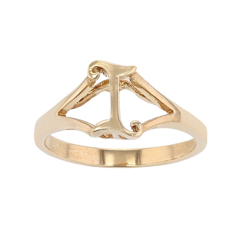 Traditions Jewelry Company 18k Gold Over Silver Script Initial Ring, Women's, Size: 7