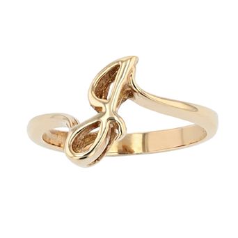 Traditions Jewelry Company 18k Gold Over Silver Script Initial Ring