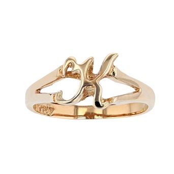 Traditions Jewelry Company 18k Gold Over Silver Script Initial Ring