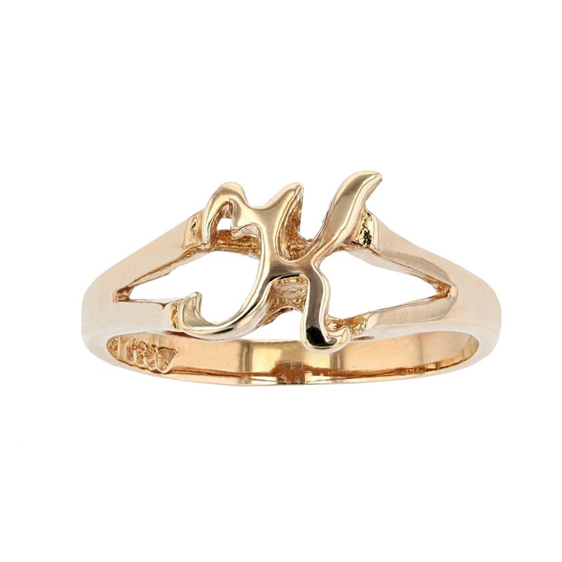 Traditions Jewelry Company 18k Gold Over Silver Script Initial Ring, Women's, Size: 9