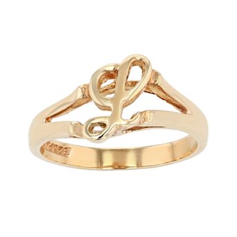 Traditions Jewelry Company 18k Gold Over Silver Script Initial Ring