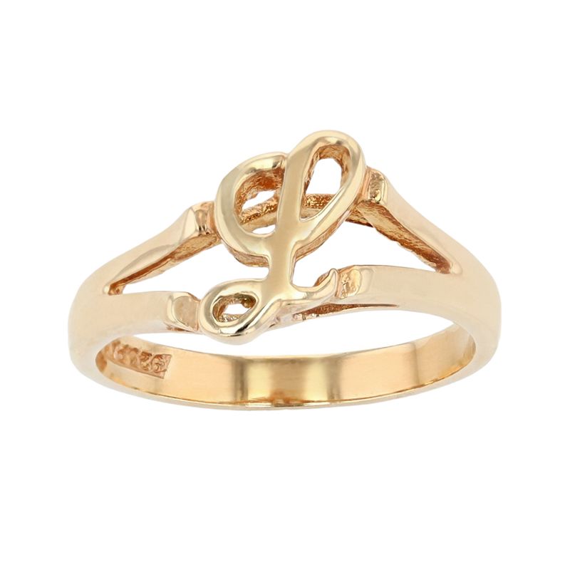 Traditions Jewelry Company 18k Gold Over Silver Script Initial Ring, Women's, Size: 10