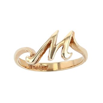 Traditions Jewelry Company 18k Gold Over Silver Script Initial Ring