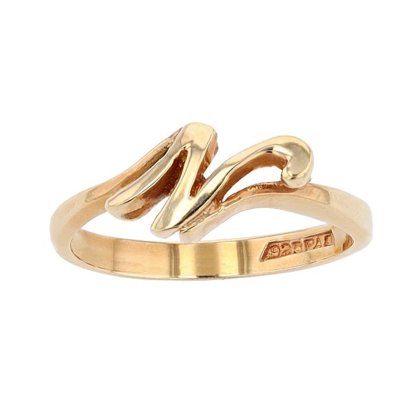 Traditions Jewelry Company 18k Gold Over Silver Script Initial Ring - N (6)