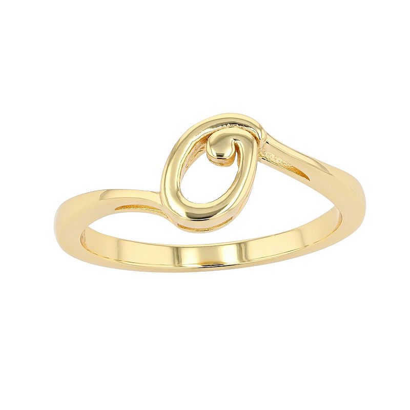 Traditions Jewelry Company 18k Gold Over Silver Script Initial Ring, Women's, Size: 5
