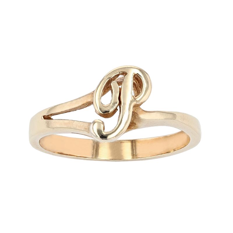Traditions Jewelry Company 18k Gold Over Silver Script Initial Ring, Women's, Size: 9