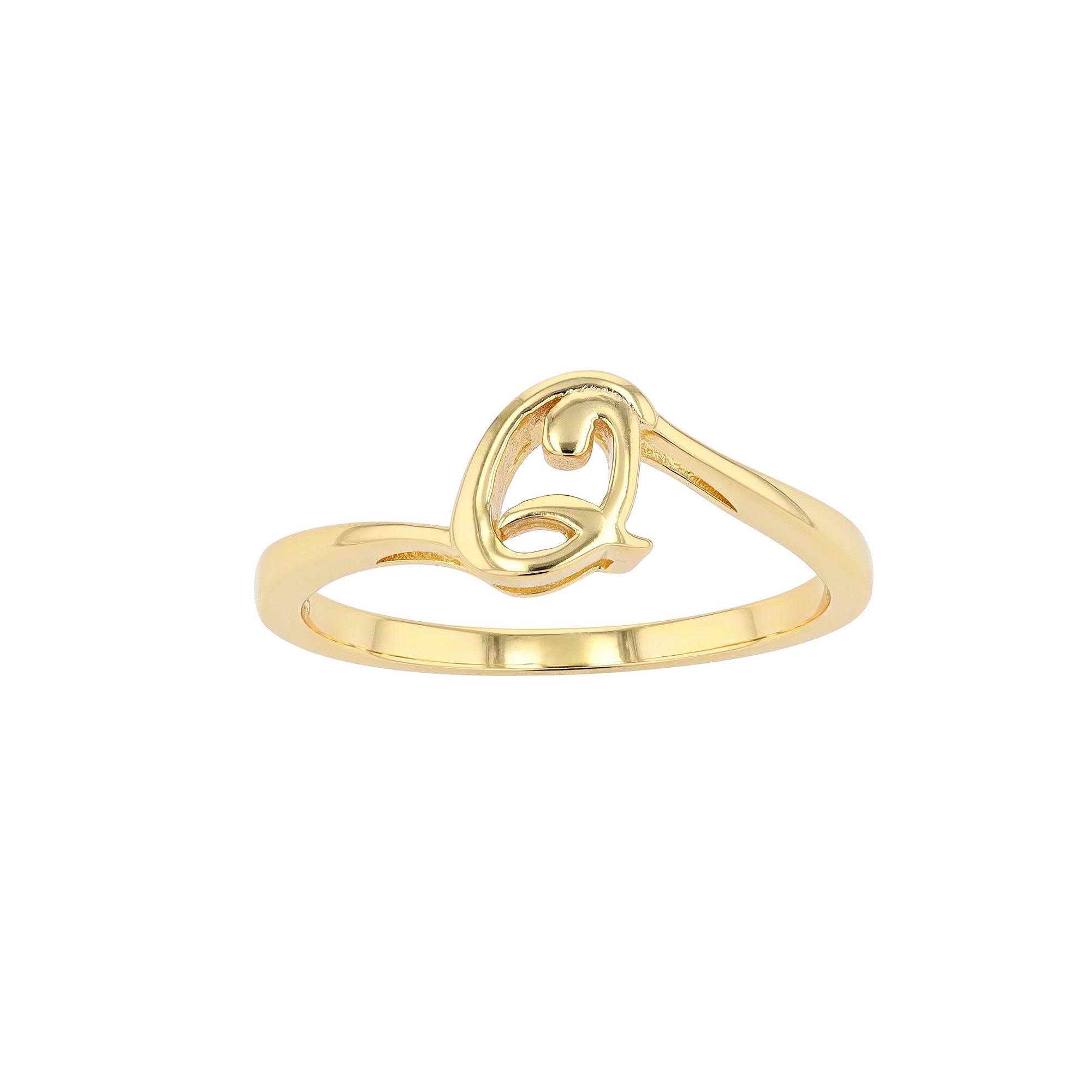 Traditions Jewelry Company 18k Gold Over Silver Script Initial Ring, Women