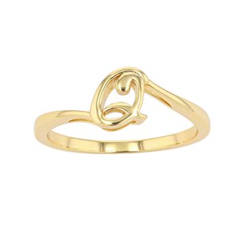 Traditions Jewelry Company 18k Gold Over Silver Script Initial Ring