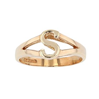 Traditions Jewelry Company 18k Gold Over Silver Script Initial Ring