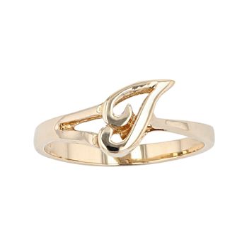Traditions Jewelry Company 18k Gold Over Silver Script Initial Ring