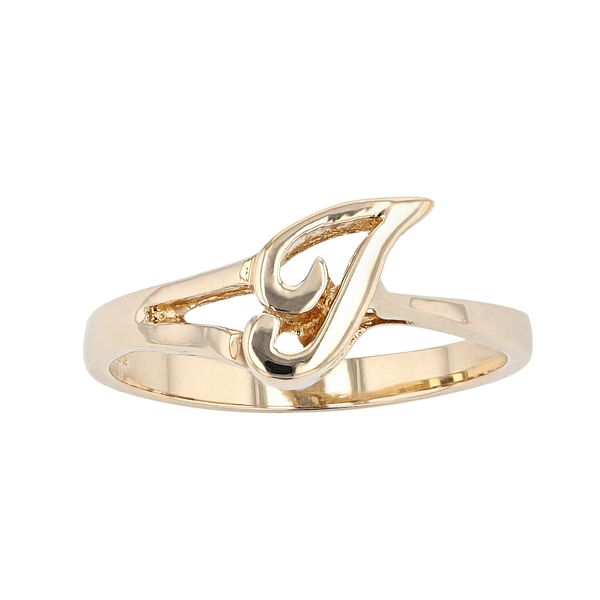 Traditions Jewelry Company 18k Gold Over Silver Script Initial Ring - T (5)