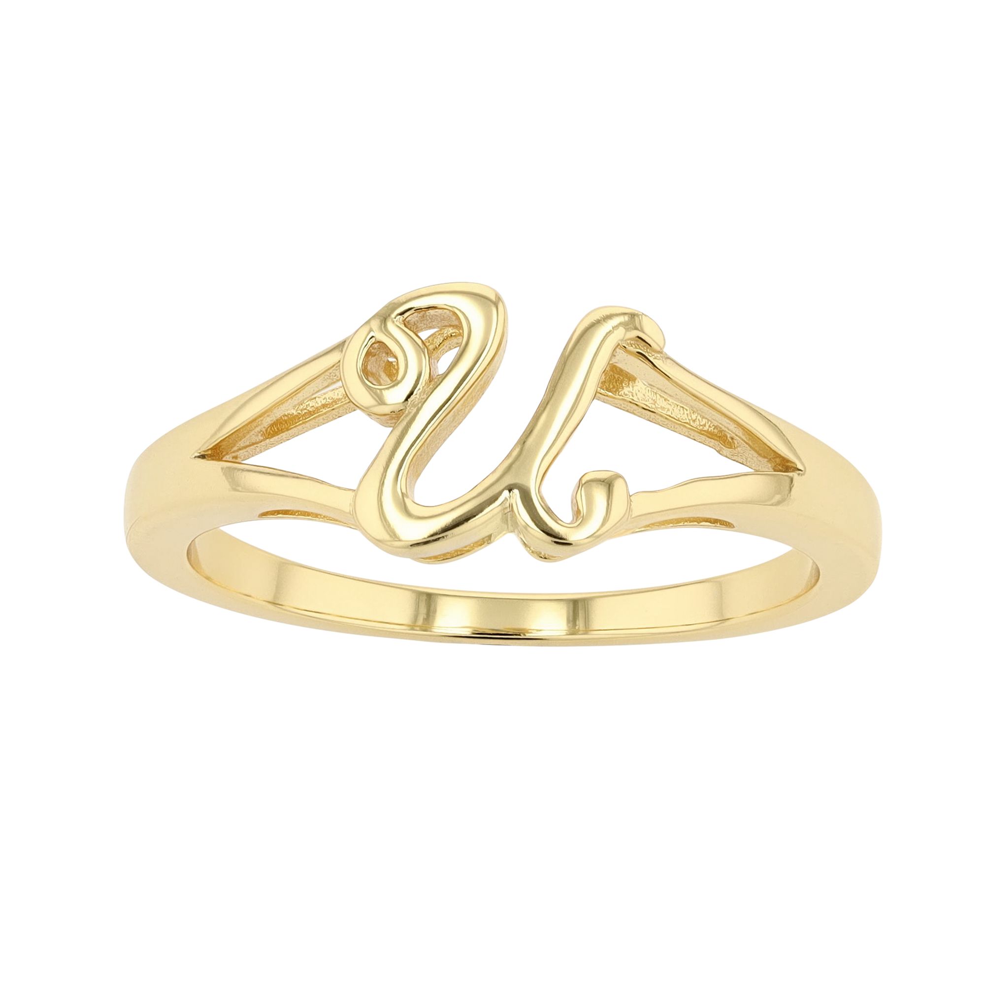 Traditions Jewelry Company 18k Gold Over Silver Script Initial Ring, Women