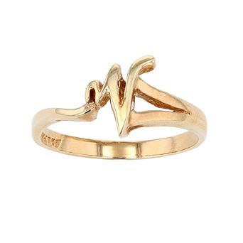Traditions Jewelry Company 18k Gold Over Silver Script Initial Ring
