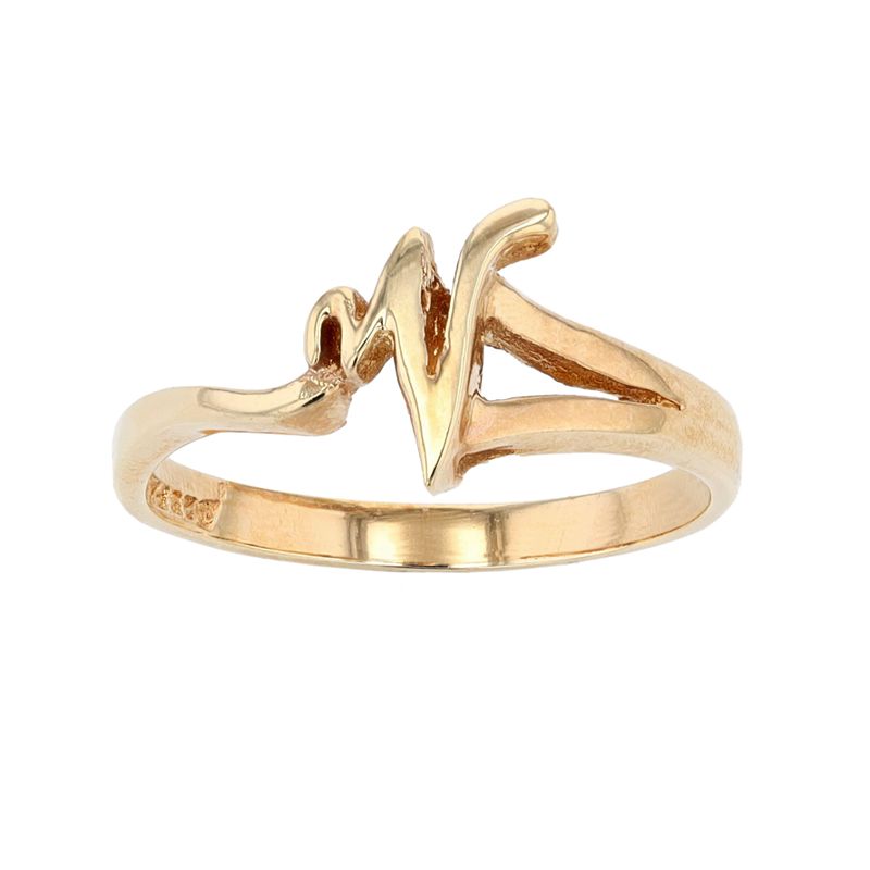 Traditions Jewelry Company 18k Gold Over Silver Script Initial Ring, Women's, Size: 6