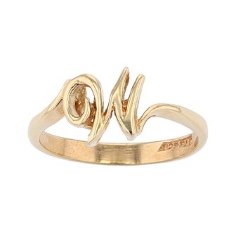 Traditions Jewelry Company 18k Gold Over Silver Script Initial Ring