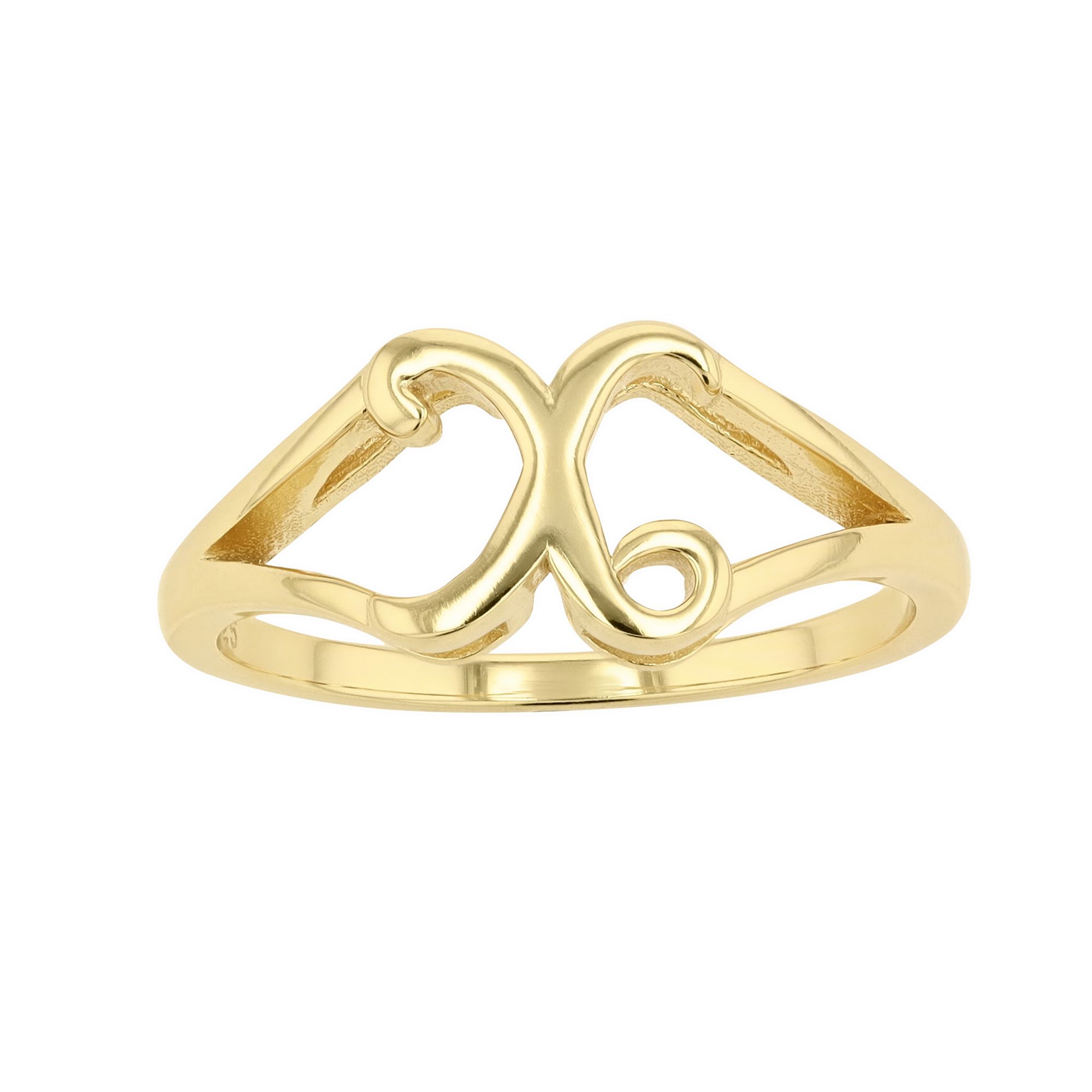 Traditions Jewelry Company 18k Gold Over Silver Script Initial Ring, Women