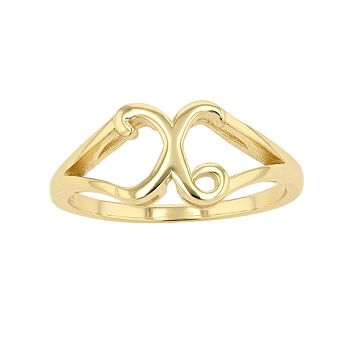 Traditions Jewelry Company 18k Gold Over Silver Script Initial Ring