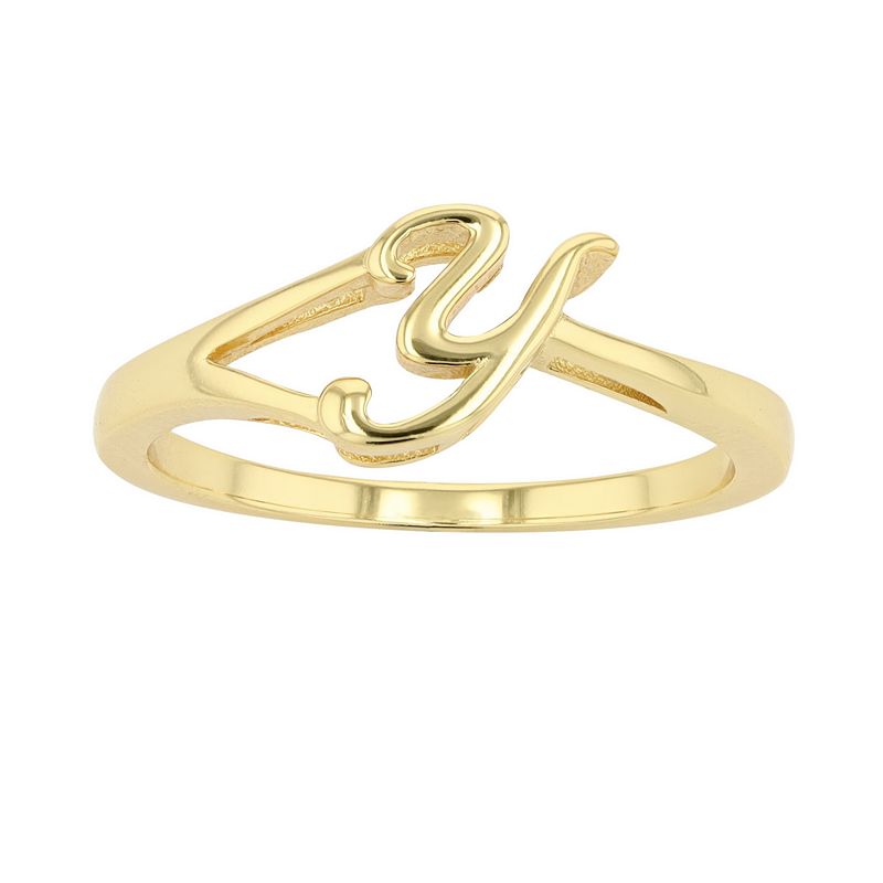 Traditions Jewelry Company 18k Gold Over Silver Script Initial Ring, Women's, Size: 7