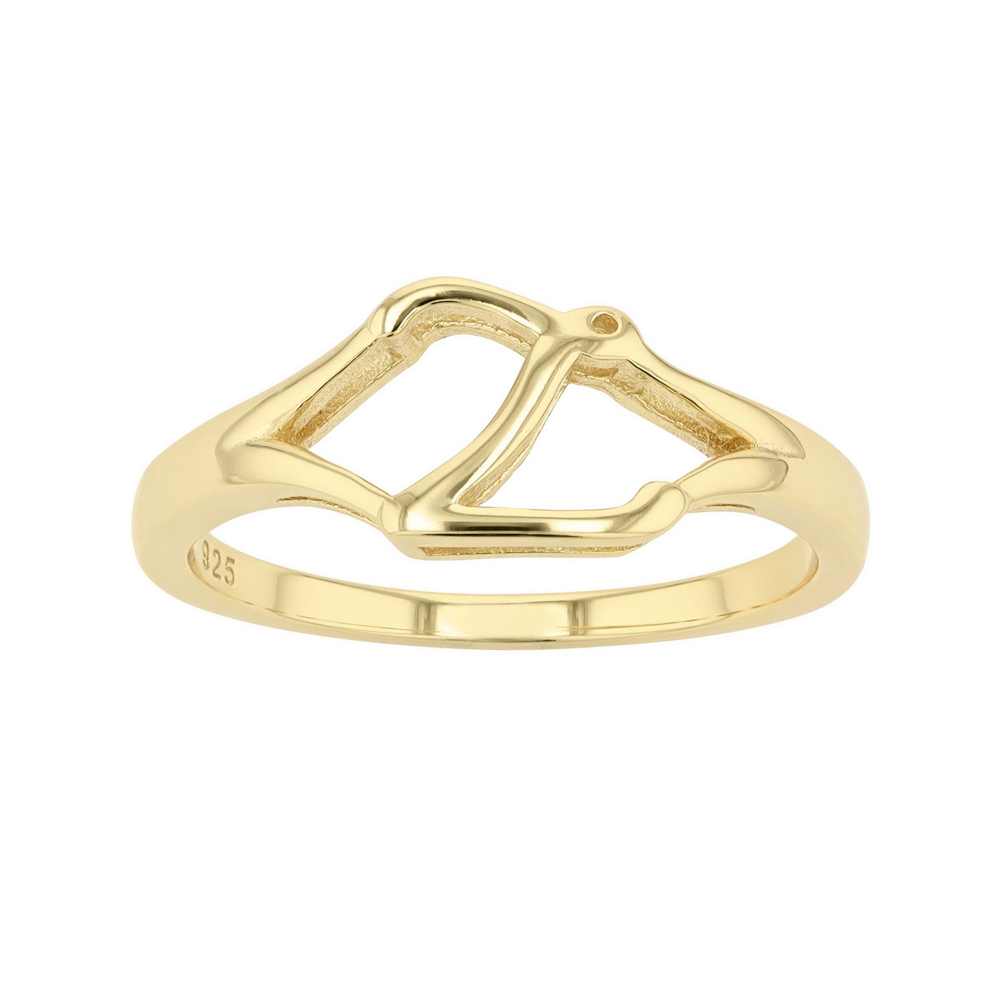 Traditions Jewelry Company 18k Gold Over Silver Script Initial Ring, Women