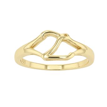 Traditions Jewelry Company 18k Gold Over Silver Script Initial Ring
