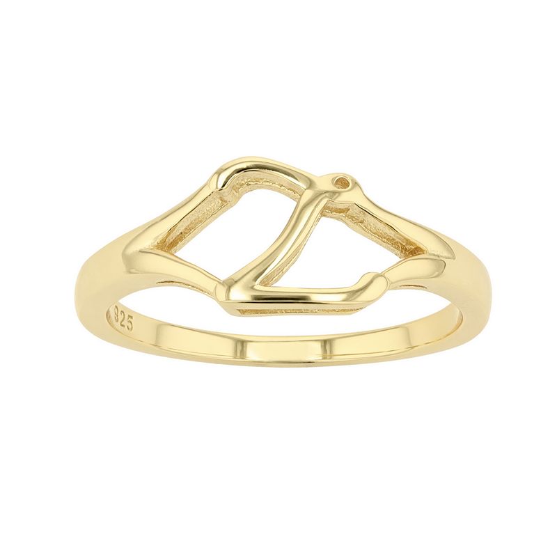 Traditions Jewelry Company 18k Gold Over Silver Script Initial Ring, Women's, Size: 9