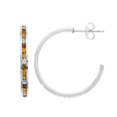 Boucles D'Oreilles Créoles (Hoops) Dorées à Cristaux INC International Concepts - Neuf Avec Étiquettes