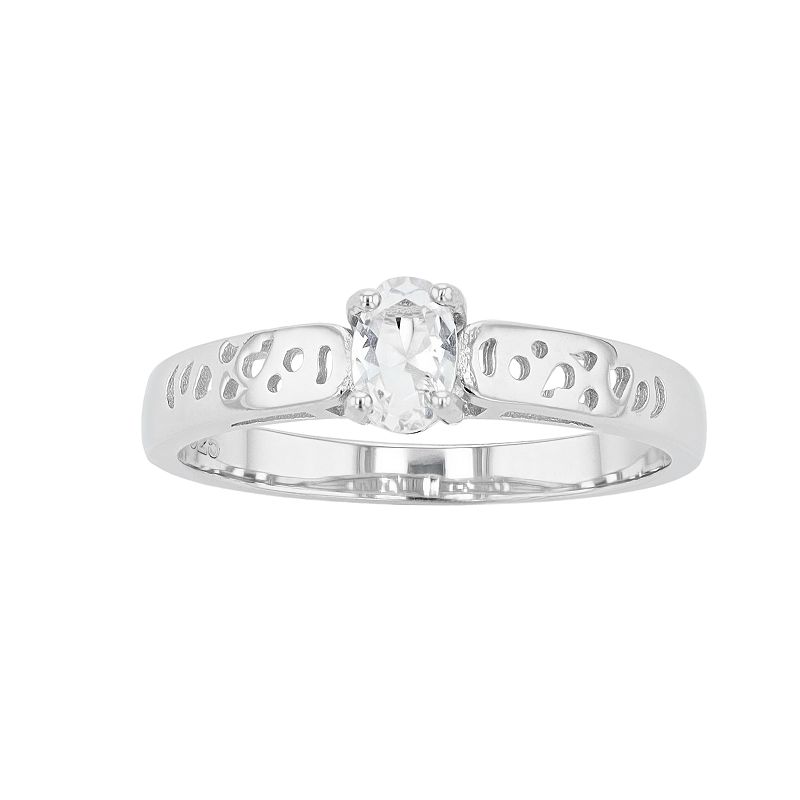 Traditions Jewelry Company Sterling Silver Crystal Birthstone Filigree Ring, Women's, Size: 9, April