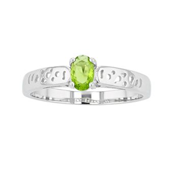 Traditions Jewelry Company Sterling Silver Crystal Birthstone Filigree Ring