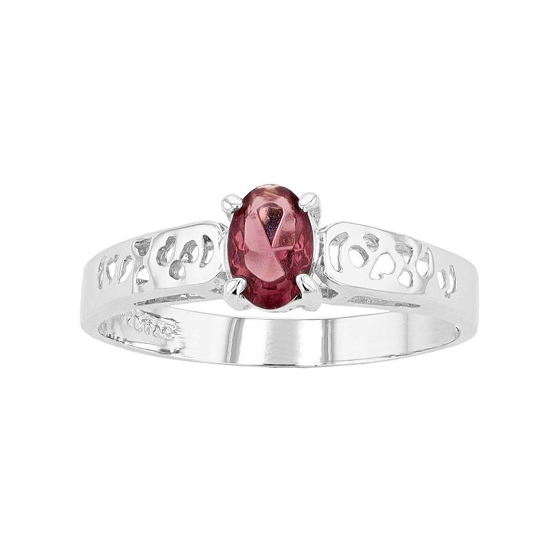 Traditions Jewelry Company Sterling Silver Crystal Birthstone Filigree Ring