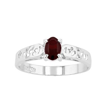 Traditions Jewelry Company Sterling Silver Crystal Birthstone Filigree Ring